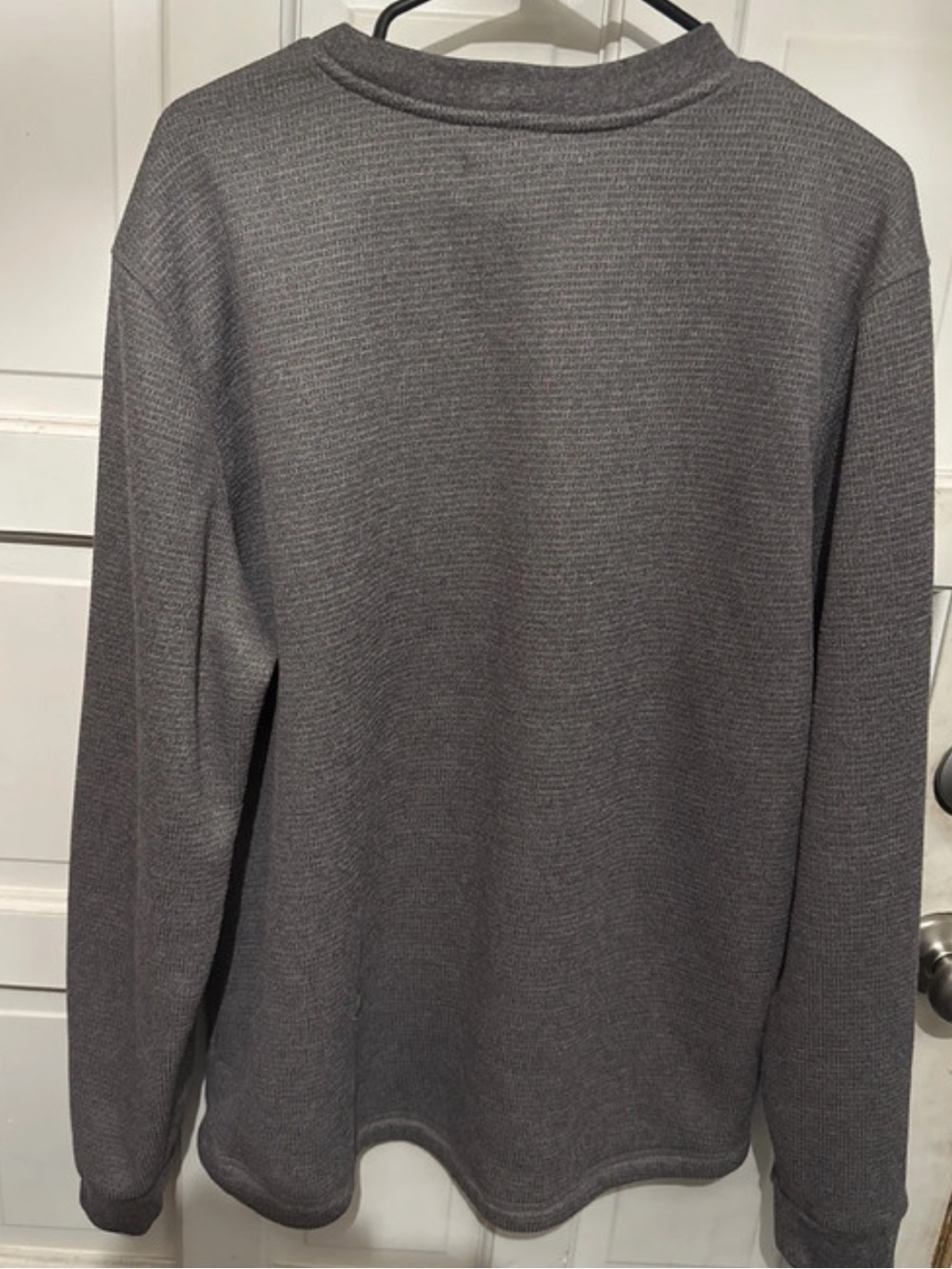 Men's Gray Crewneck Thermal Sweater - Classic Everyday Pullover